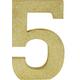 Glitter Gold Number 5 Sign